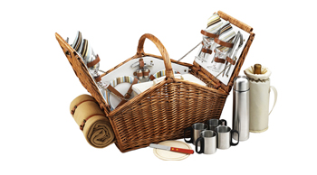 Huntsman Basket for 4 w/coffee set & blanket 